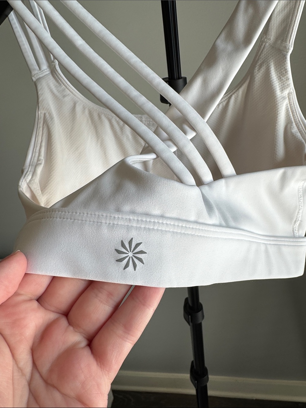 Athleta White Strappy Sports Bra - Picture 3 of 3